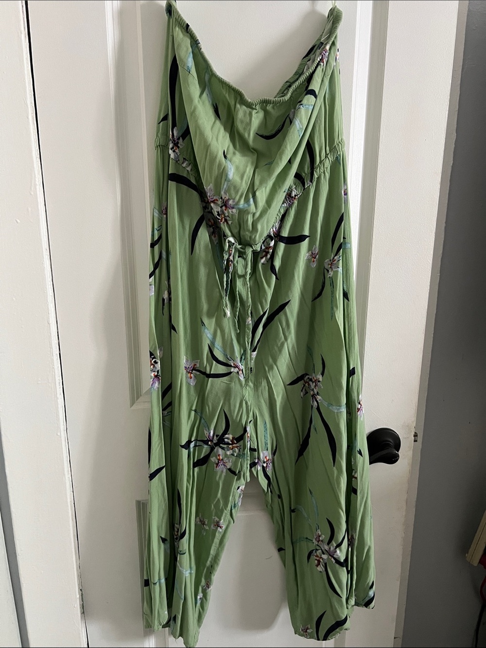 Women's Floral Wide-Leg Jumpsuit in Light Green